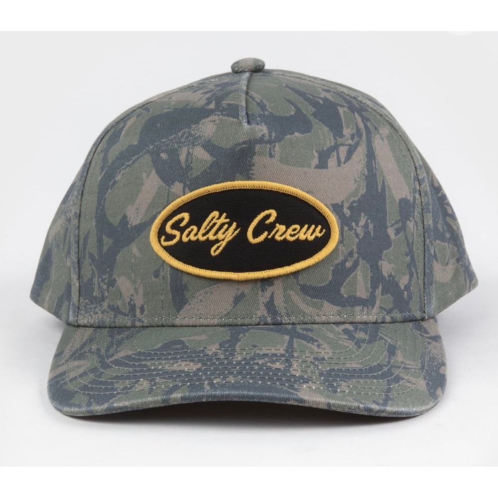 NEW Salty Crew Upstream Designer Snapback Hat Camo 5-Panel Cotton Adjustable Cap